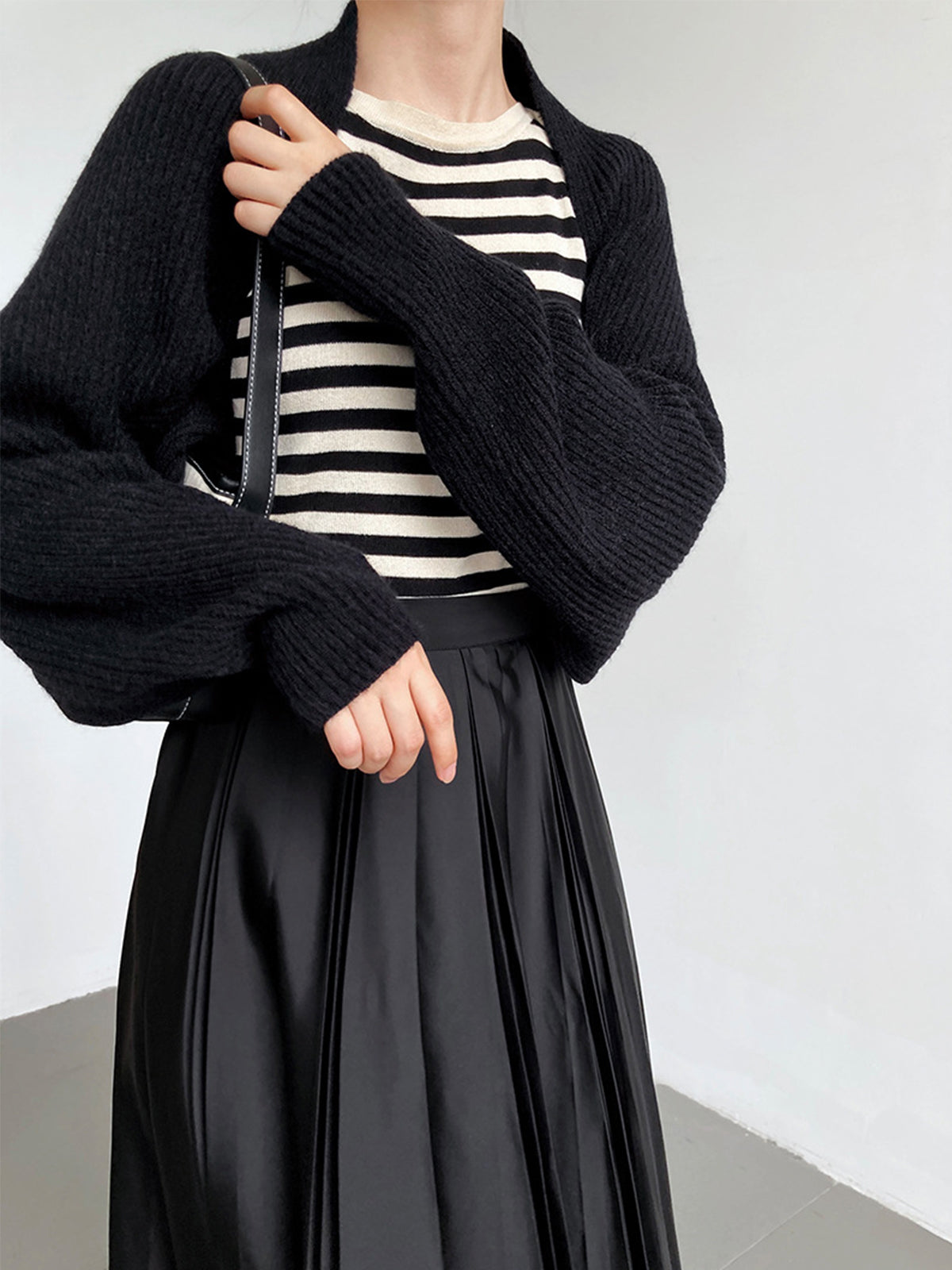 Women's Solid Open-Front Knit Shrug Sweater