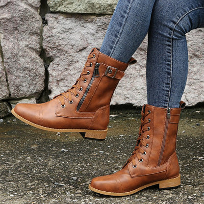Hazel | Women's Combat Lace-Up Boots