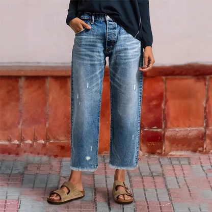 Nora | Retro Straight Cut Short Jeans