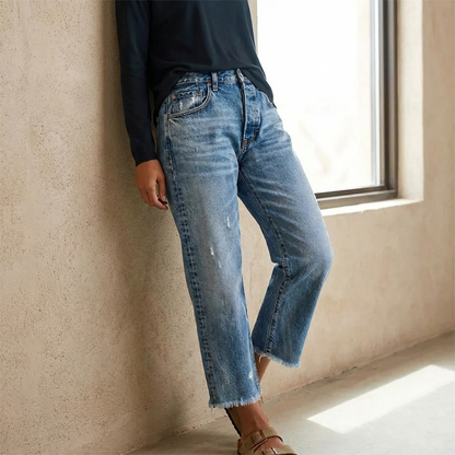 Nora | Retro Straight Cut Short Jeans