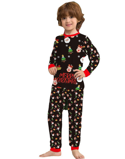 Cinnamon | Christmas Pyjamas Black Santa Red Cuffs