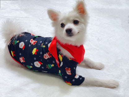 Cinnamon | Christmas Pyjamas Black Santa Red Cuffs