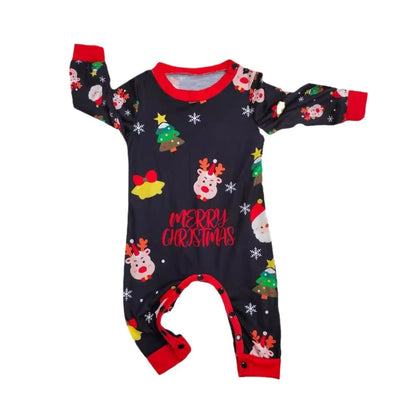 Cinnamon | Christmas Pyjamas Black Santa Red Cuffs