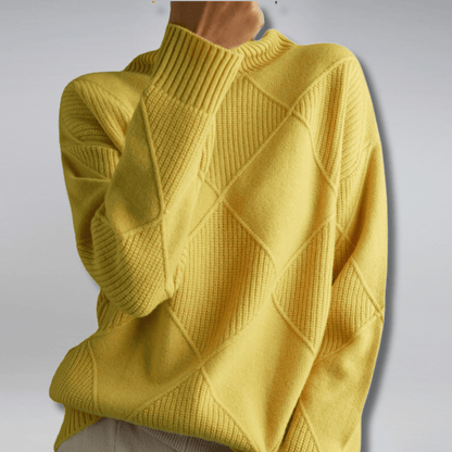 Remy | Check Turtleneck Knit Sweater Warm Pullover
