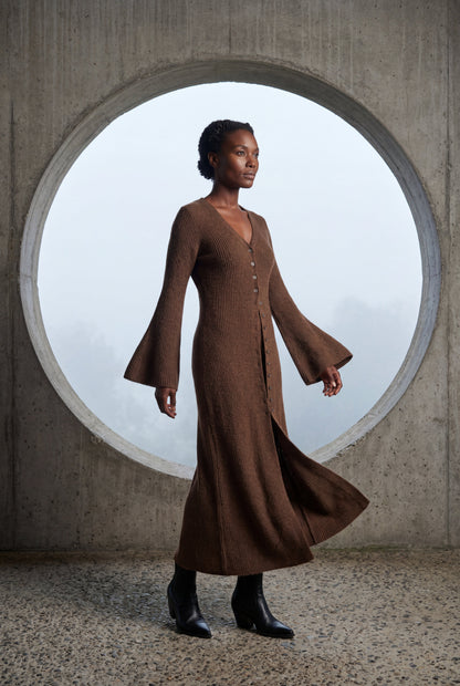 Celeste | Women's Ribbed Maxi Cardigan, Longline Knit