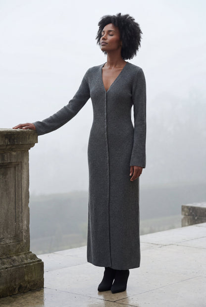 Celeste | Women's Ribbed Maxi Cardigan, Longline Knit