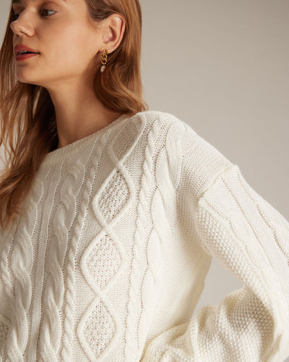 Yara | Women's Round Neck Cable Knit Sweater