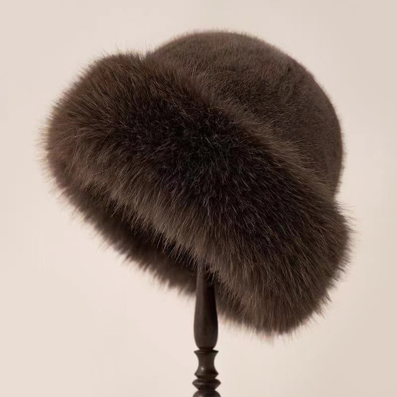 Thick Fuzzy Brimless Elegant Fur Hat for Women