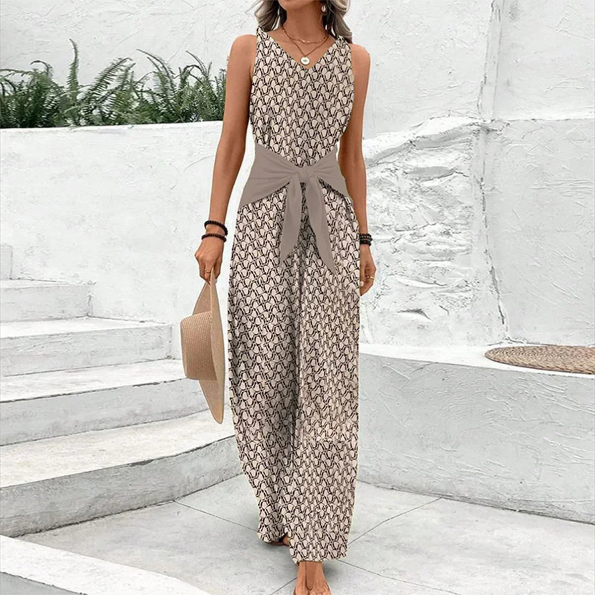 Eliana | Sleeveless Round Neck Jumpsuit