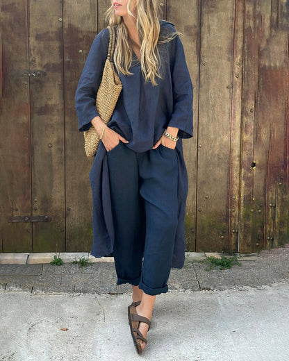 Brenna | Relaxed Linen Wide Leg Pants Co-Ord Set