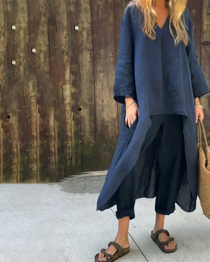 Brenna | Relaxed Linen Wide Leg Pants Co-Ord Set