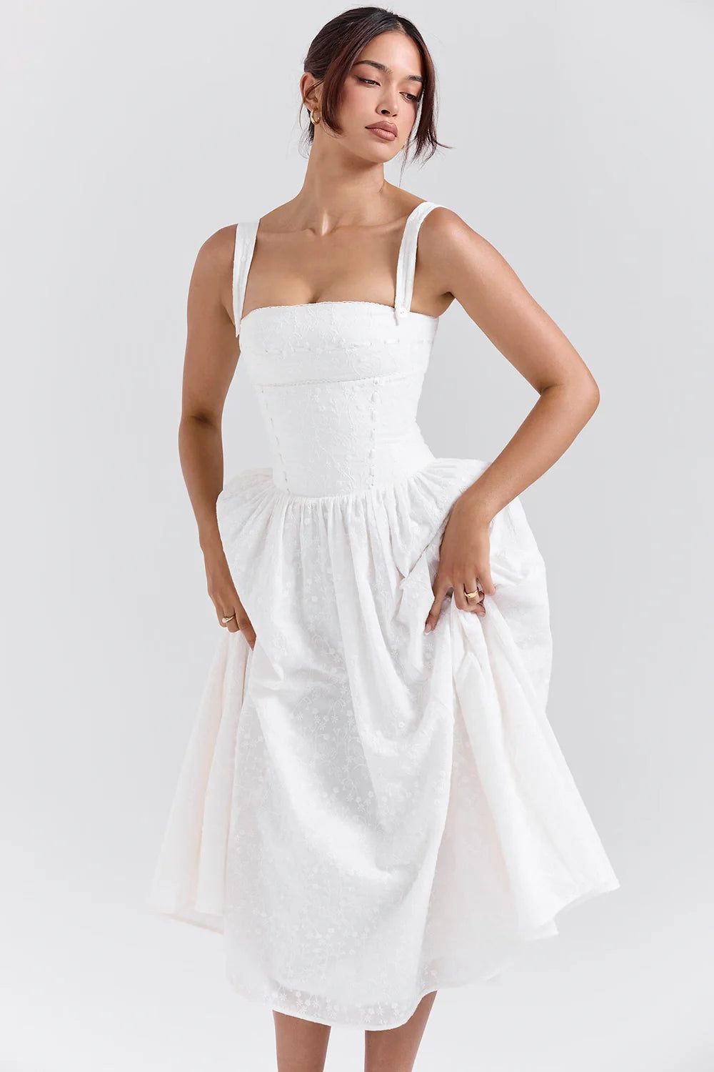 Bridie | Flowy Pleated Midi Sundress