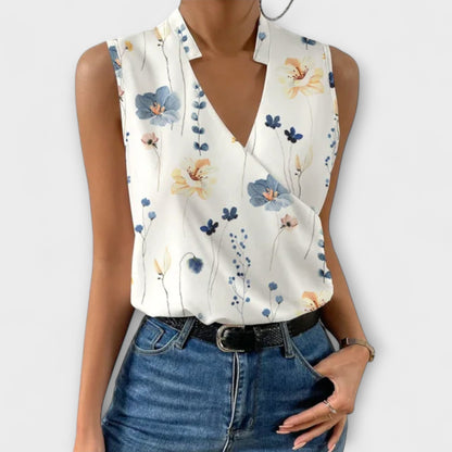 Jenna | Surplice Draped V-Neck Wrap Blouse