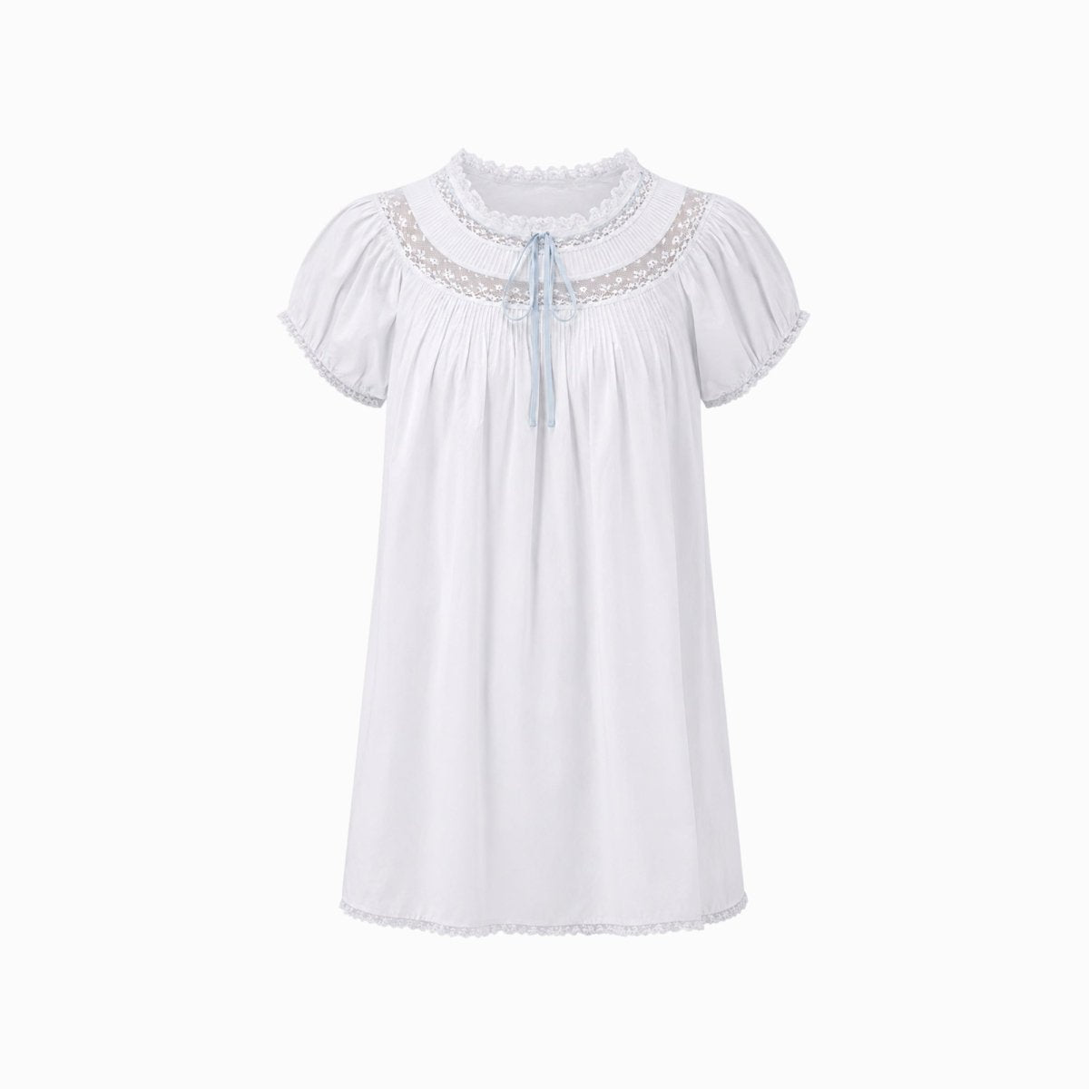 Vaeda | Women's Cotton Lace Babydoll Mini Dress
