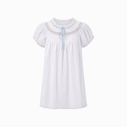 Vaeda | Women's Cotton Lace Babydoll Mini Dress