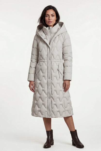 Margot | Women's Longline Quilted Puffer Coat, Hooded