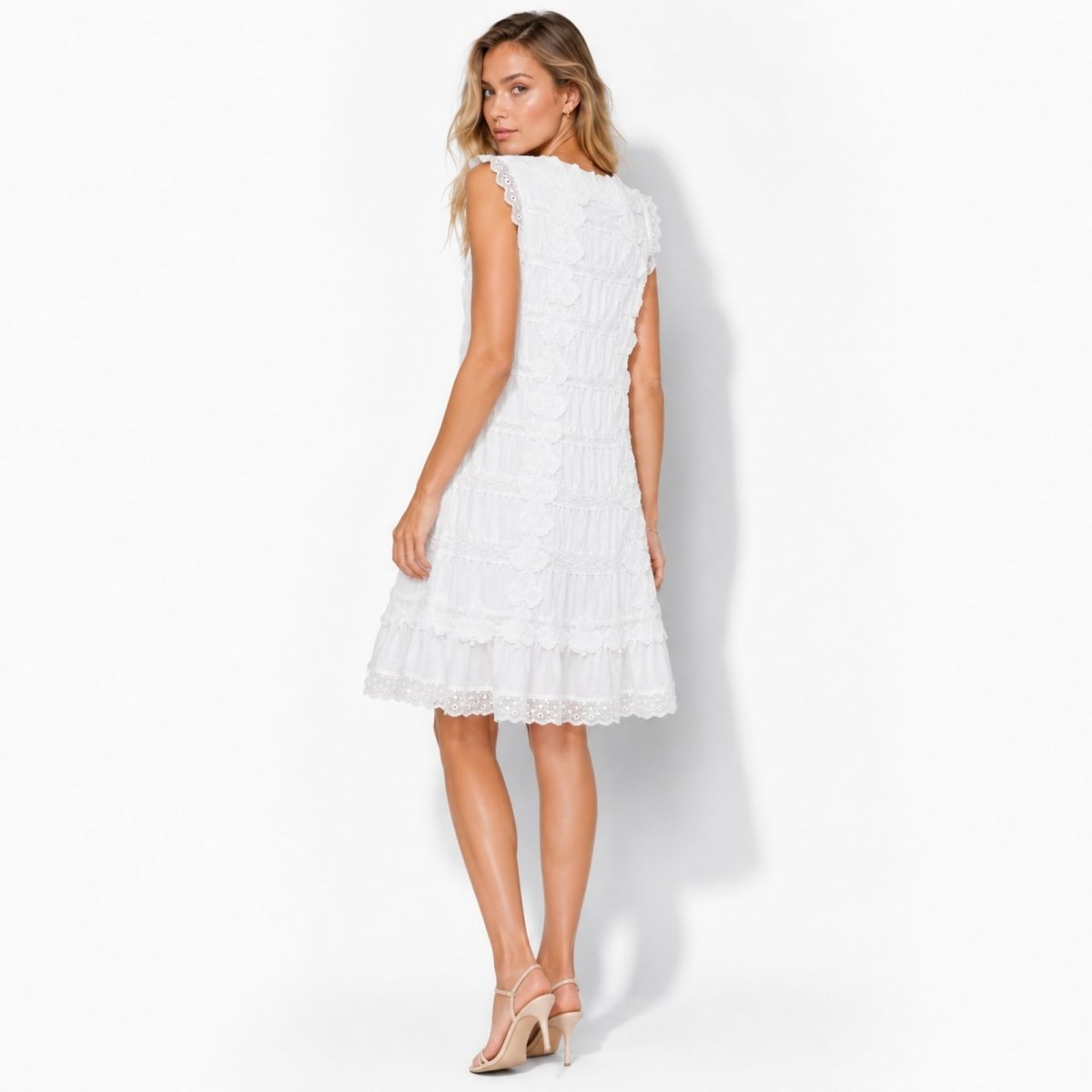 Everild | Women's Lace Tiered Mini Dress