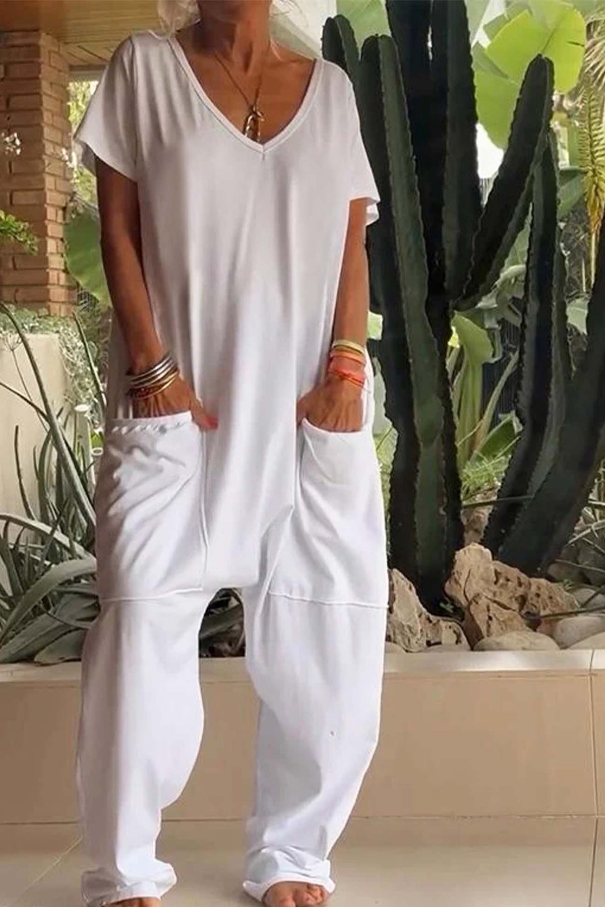 Reyna | Casual Short Sleeve Pocket Jumpsuit