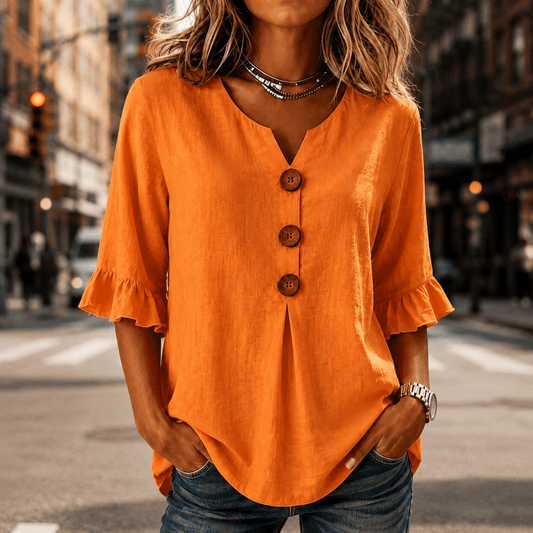 Winslow | Ruffle Sleeve Button-Front Blouse