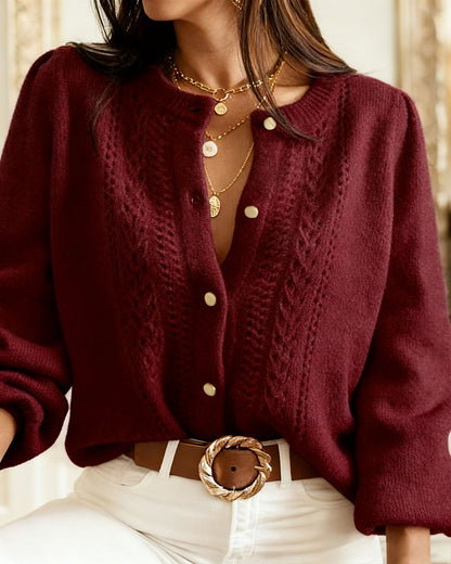 Zola | Women's Round Neck Relaxed Knit Cardigan