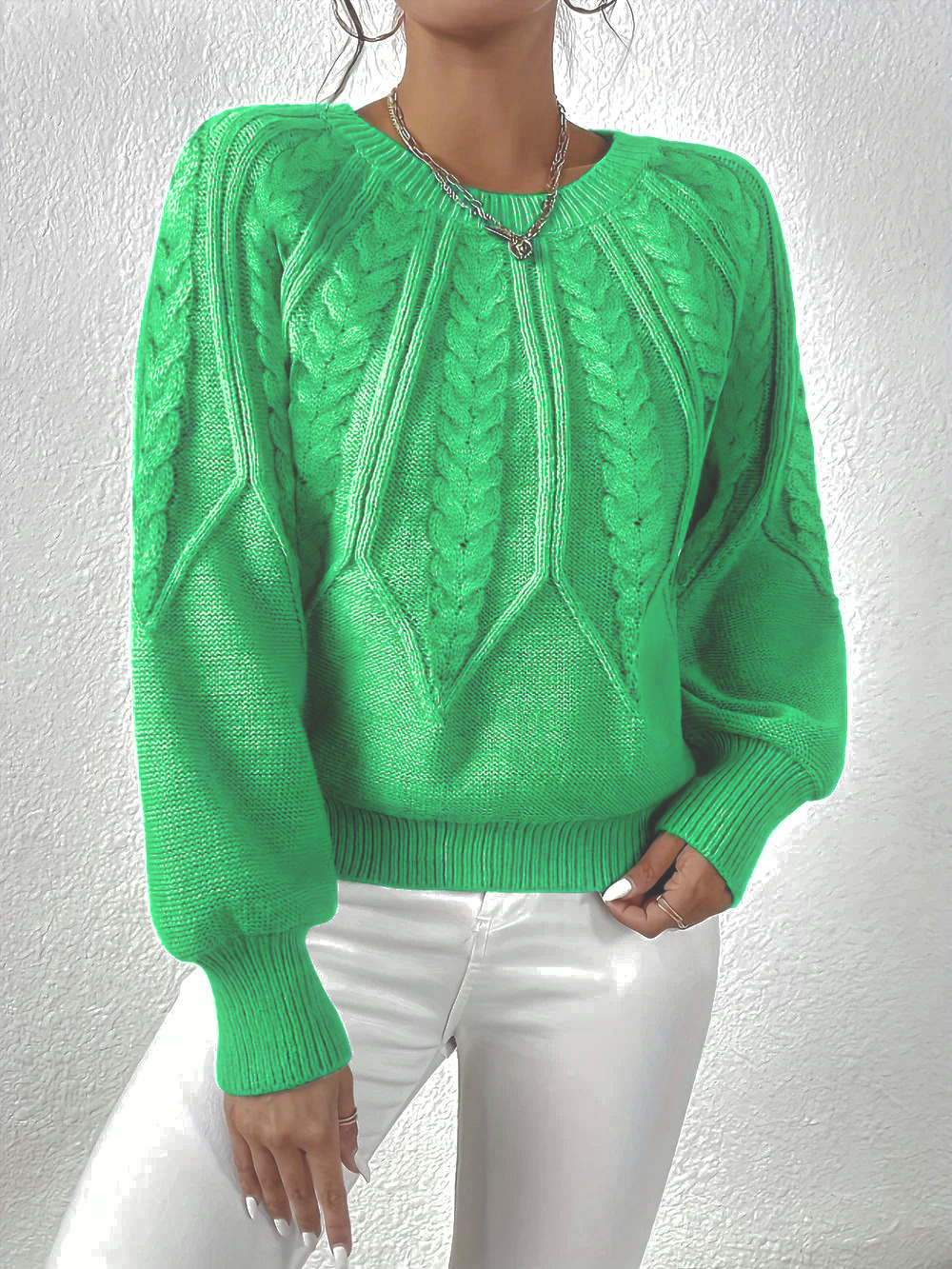 Odessa | Cable Knit Raglan Sleeve Sweater