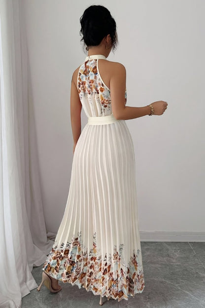 Paloma | Women's Floral Pleated Halter Midi Dress