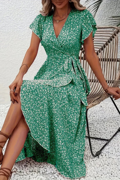 Scarlett | Women's Floral Wrap V-Neck Midi Dress