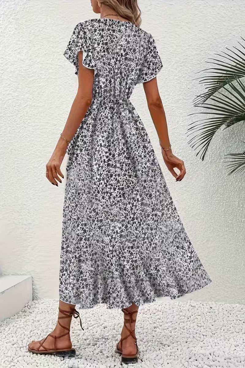 Scarlett | Women's Floral Wrap V-Neck Midi Dress