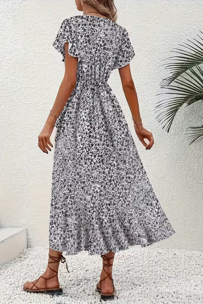 Scarlett | Women's Floral Wrap V-Neck Midi Dress