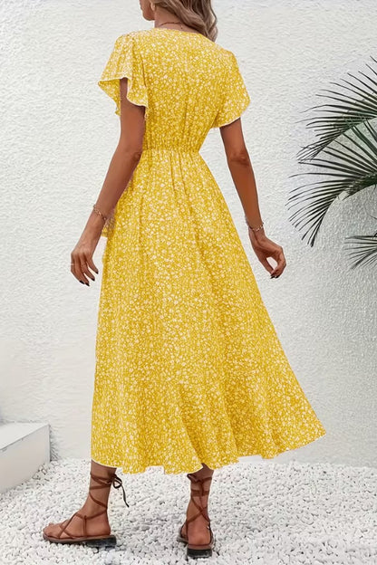 Scarlett | Women's Floral Wrap V-Neck Midi Dress
