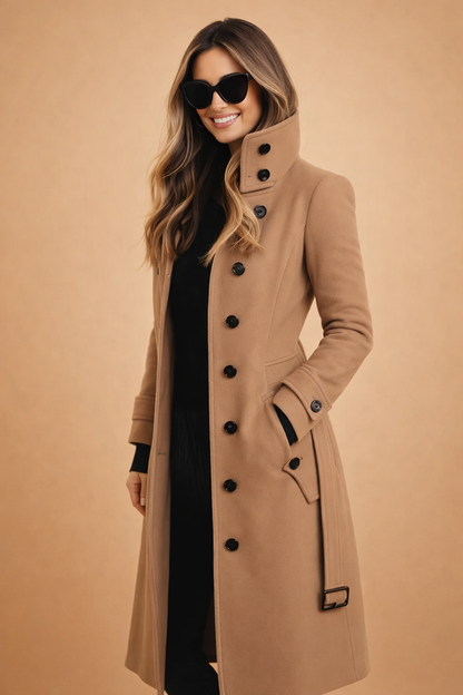 Ellie | Double-Breasted High Stand-Up Collar Winter Coat