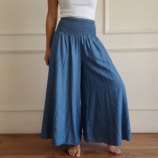 Yarrow | Smocked High Waist Palazzo Pants