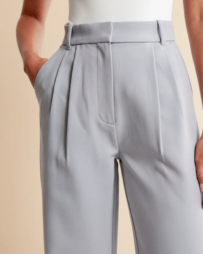 Zara | High Waist Pleated Leg Trousers with Tailored Fit